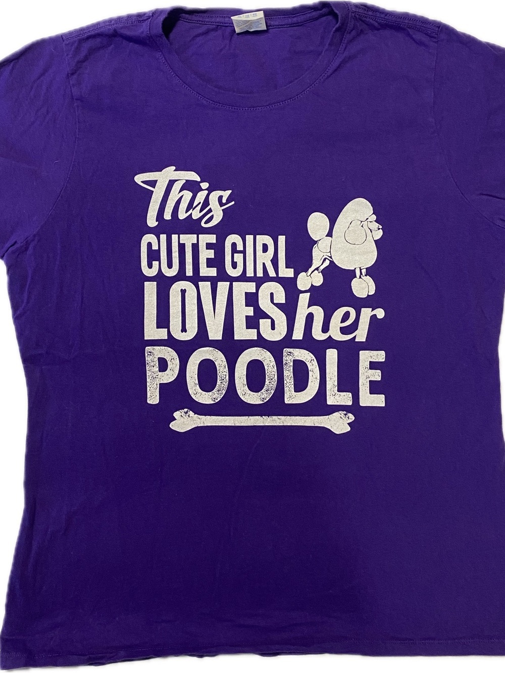 Port and Company Purple Graphic Tee "This Cute Girl Loves Her Poodle"